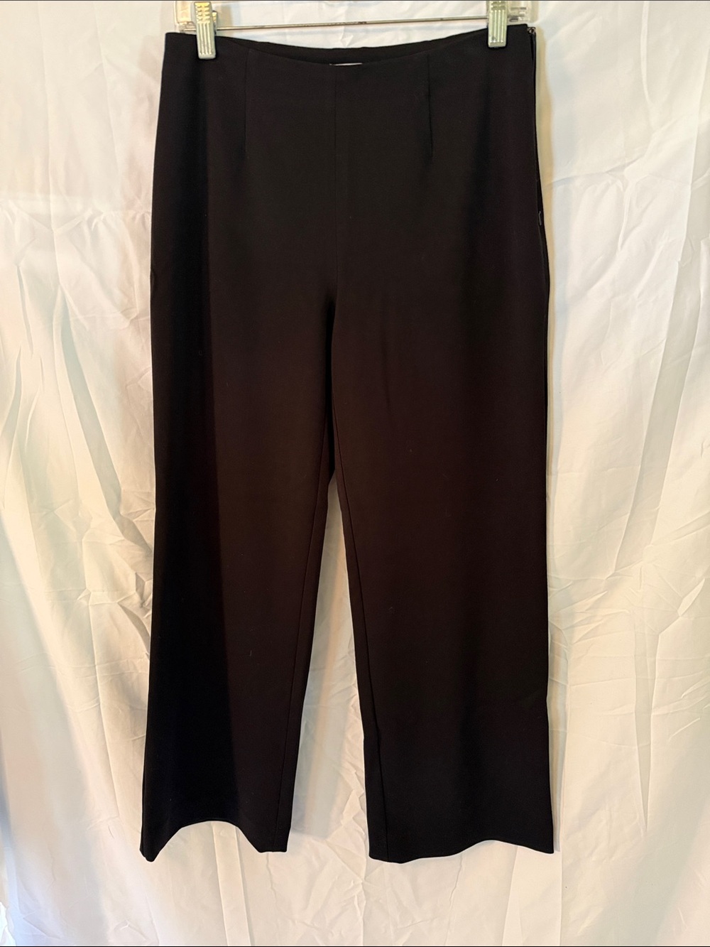 Classic Women's Black wide-Leg Pants with side zip